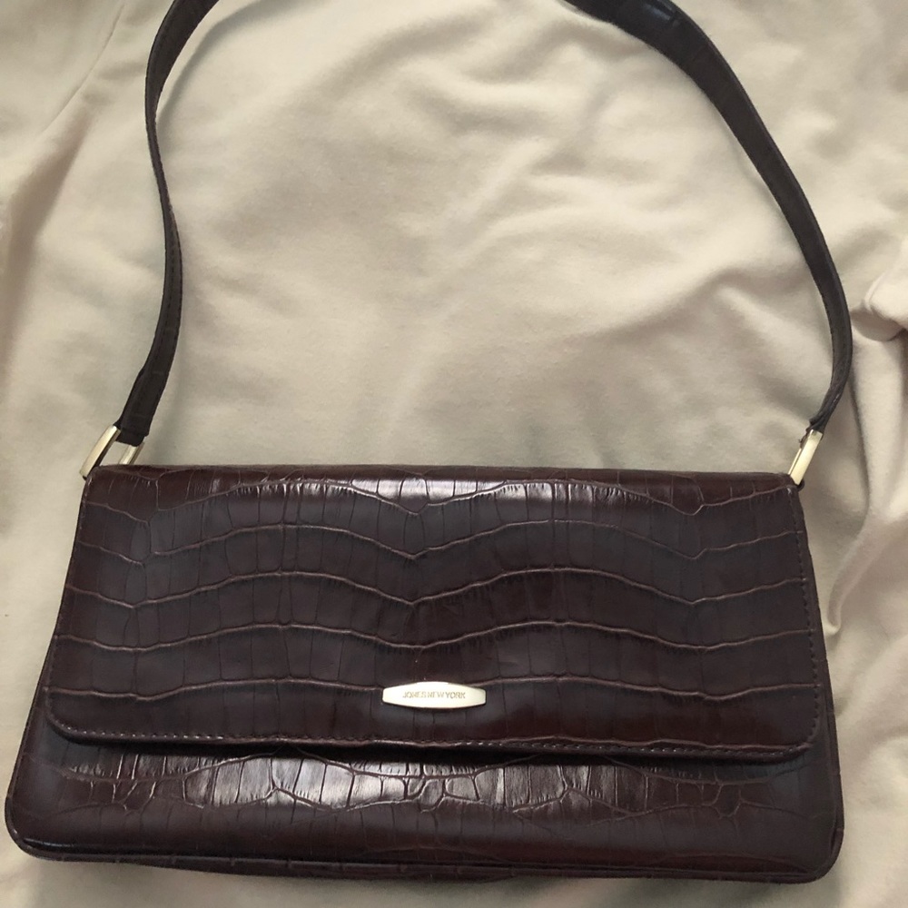 Jones New York Croco Embossed Brown Purse